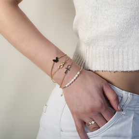 Elegant Chain Design Charm Silver Bracelet