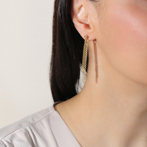 Ball Chain Design Elegant Stud Long Earrings