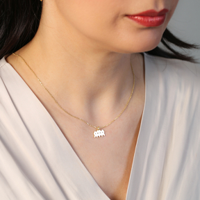 Aquarius Zodiac Sign Plain Silver Charm Necklace