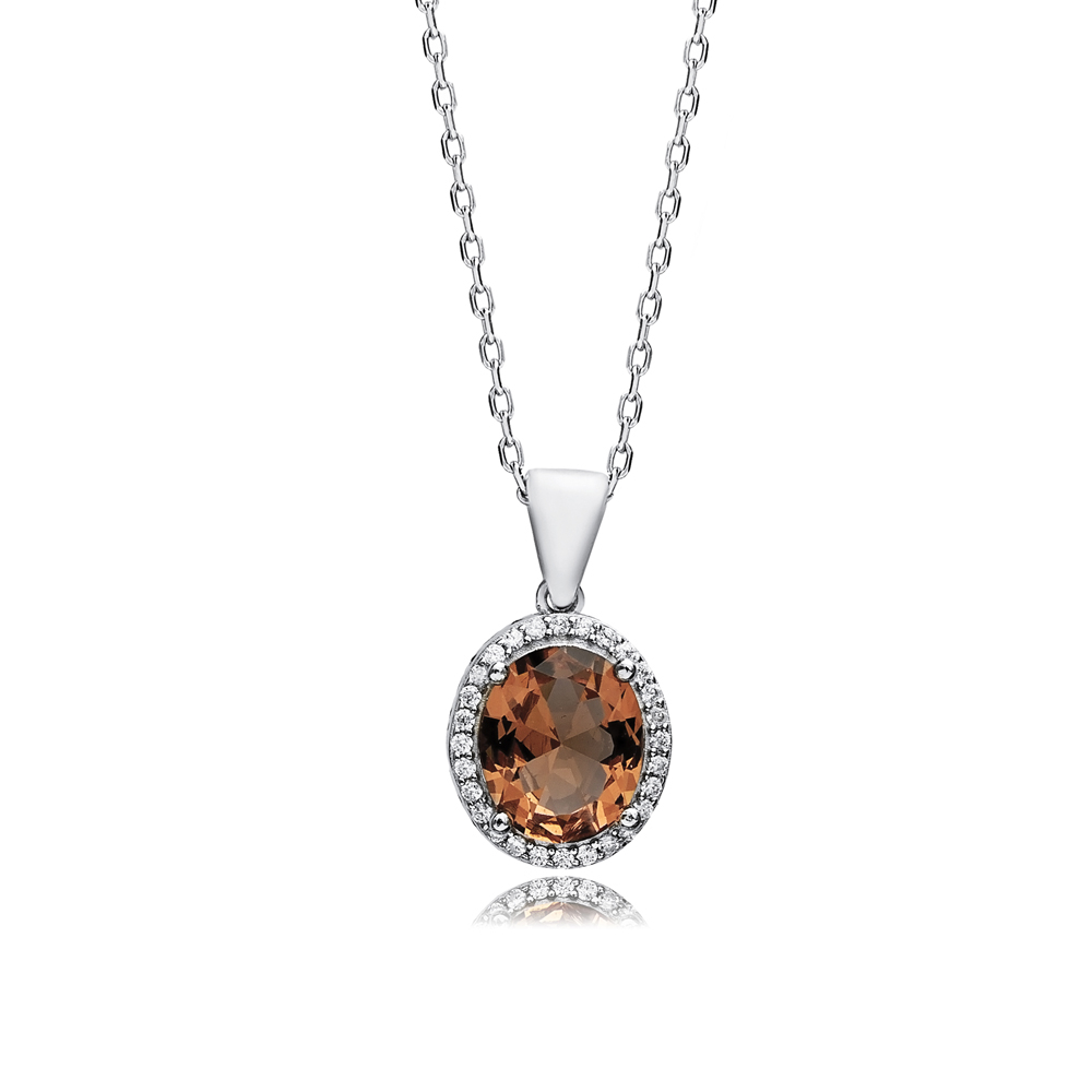 Round 14x15 mm Zultanite Silver Charm Necklace
