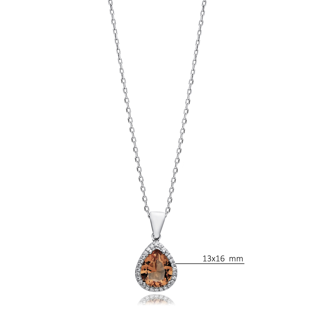Pear 13x16 mm Zultanite Silver Charm Necklace