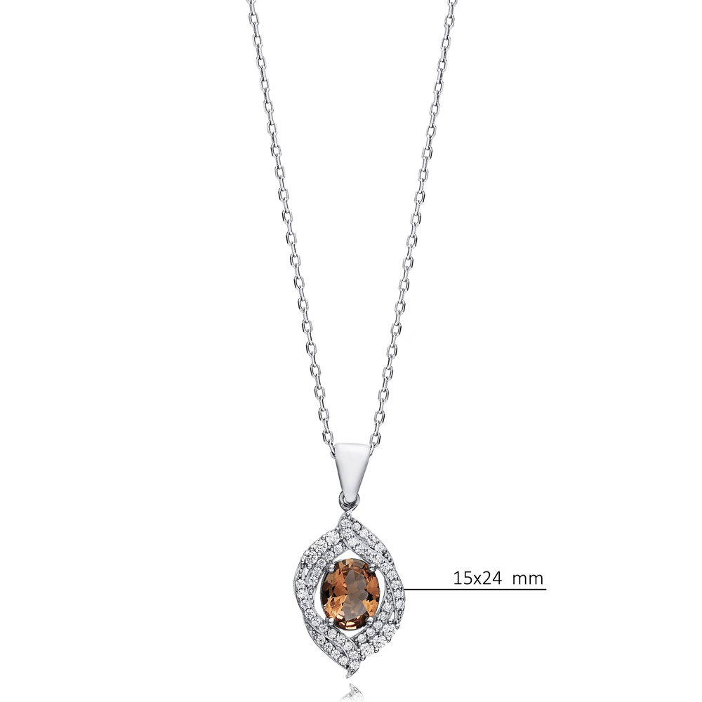 Dainty Oval Zultanite Silver Charm Necklace
