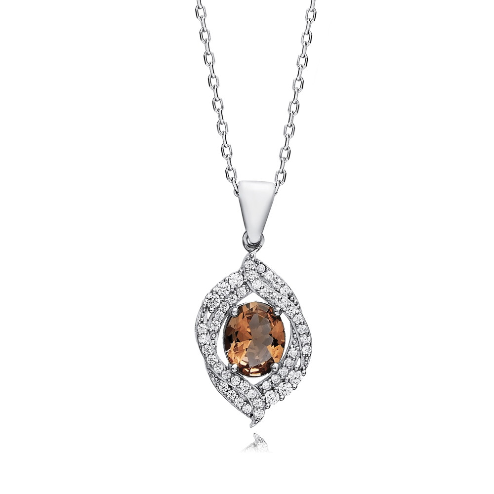 Dainty Oval Zultanite Silver Charm Necklace