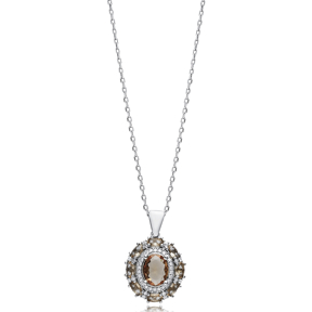 Oval Elegant Zultanite Silver Charm Necklace