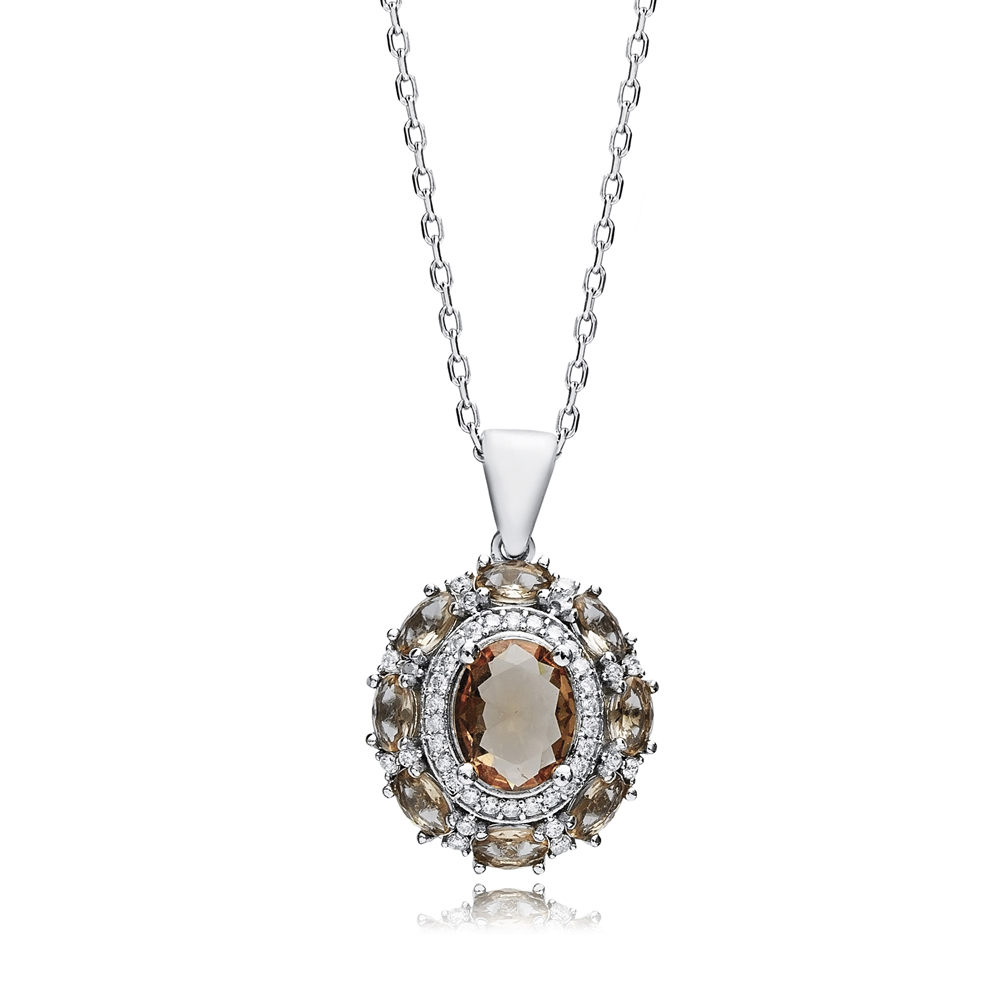 Oval Elegant Zultanite Silver Charm Necklace