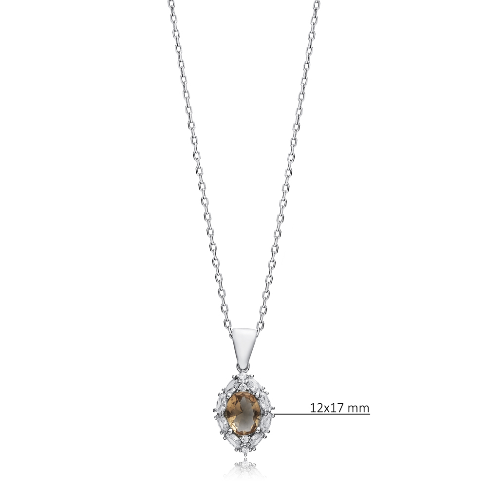 Cute Oval Design Zultanite Silver Charm Necklace