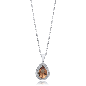 Pear 17x21 mm Zultanite Silver Charm Necklace