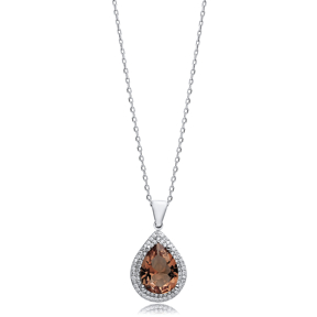 18x22 mm Pear Shape Zultanite Silver Charm Necklace