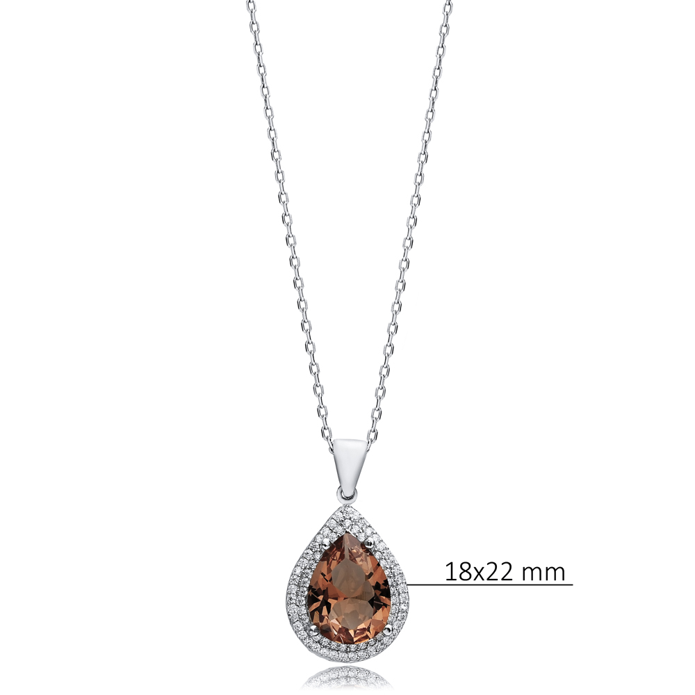 18x22 mm Pear Shape Zultanite Silver Charm Necklace
