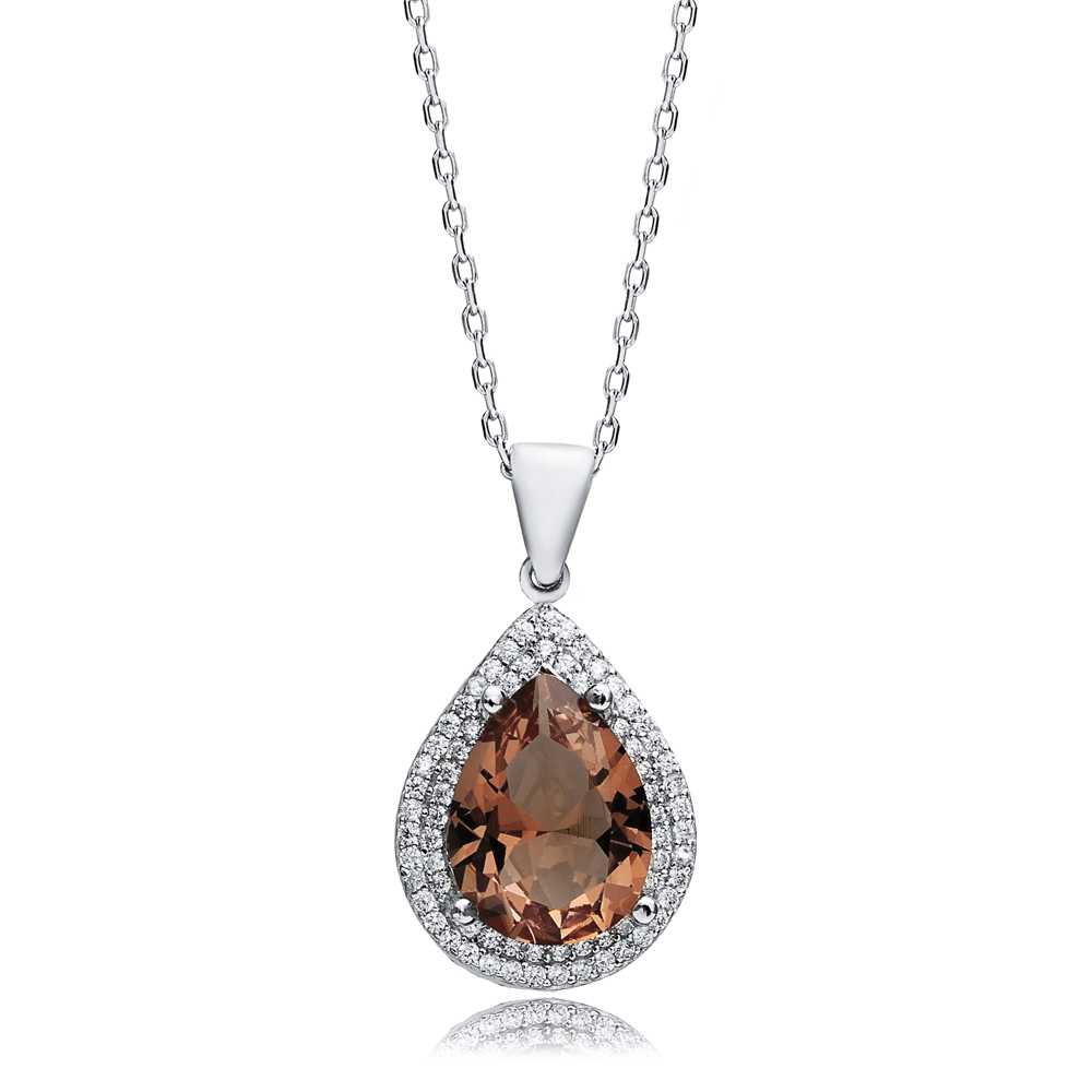 18x22 mm Pear Shape Zultanite Silver Charm Necklace