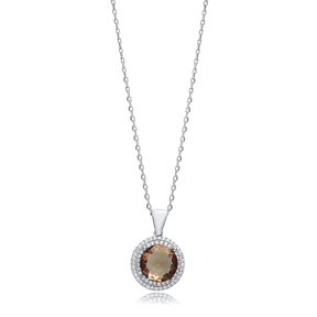 Ø18 mm Round Shape Zultanite Silver Charm Necklace