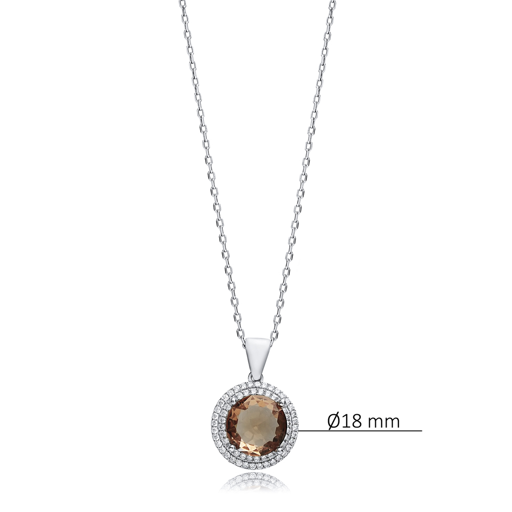 Ø18 mm Round Shape Zultanite Silver Charm Necklace
