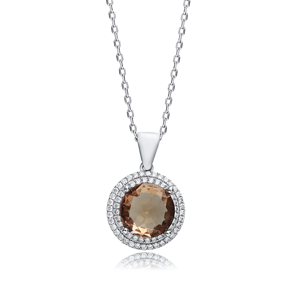 Ø18 mm Round Shape Zultanite Silver Charm Necklace