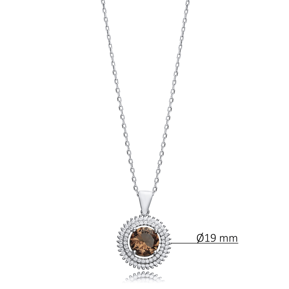 Ø19 mm Round Shape Zultanite Silver Charm Necklace