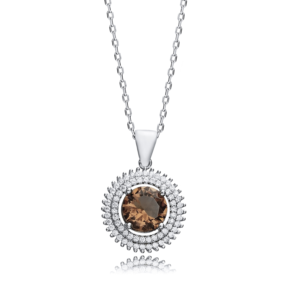 Ø19 mm Round Shape Zultanite Silver Charm Necklace
