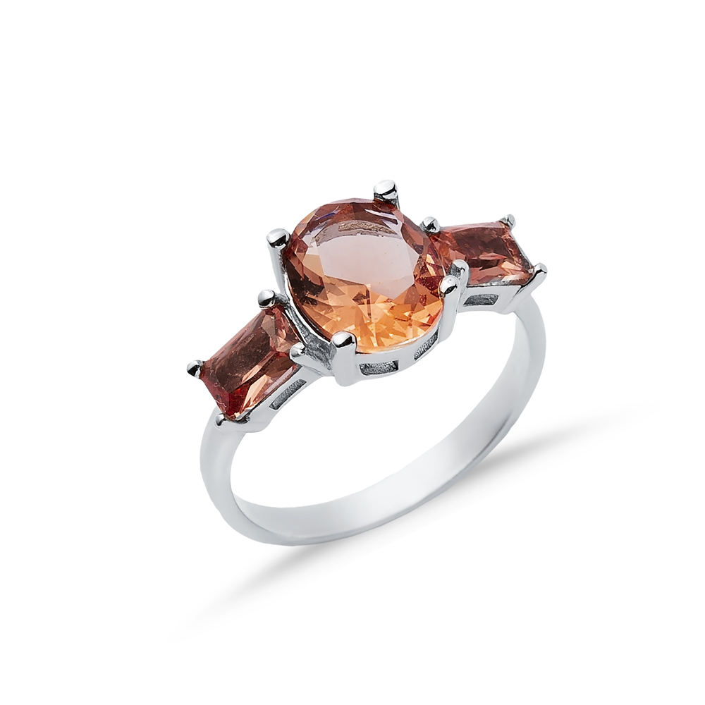 8x10 mm Oval Baguette Zultanite Silver Cluster Ring