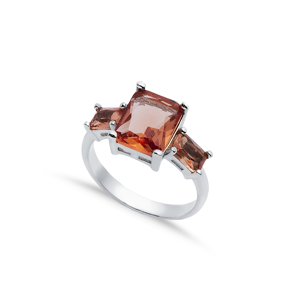 8x10 mm Baguette Zultanite Silver Cluster Ring