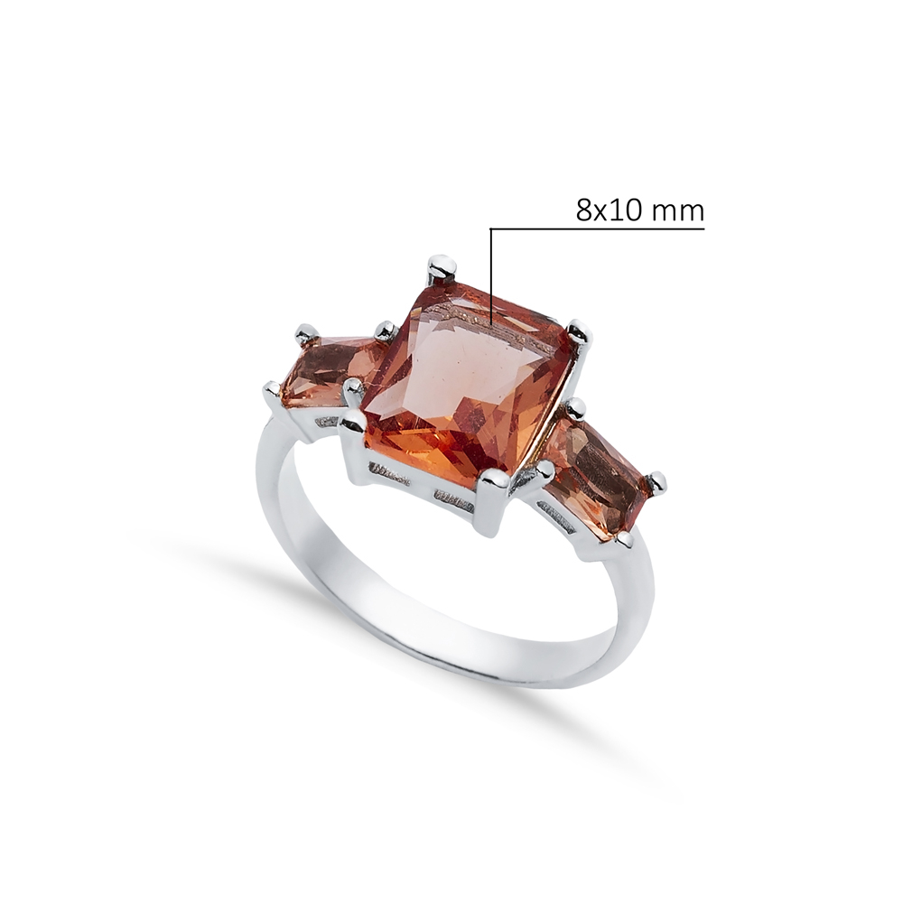 8x10 mm Baguette Zultanite Silver Cluster Ring