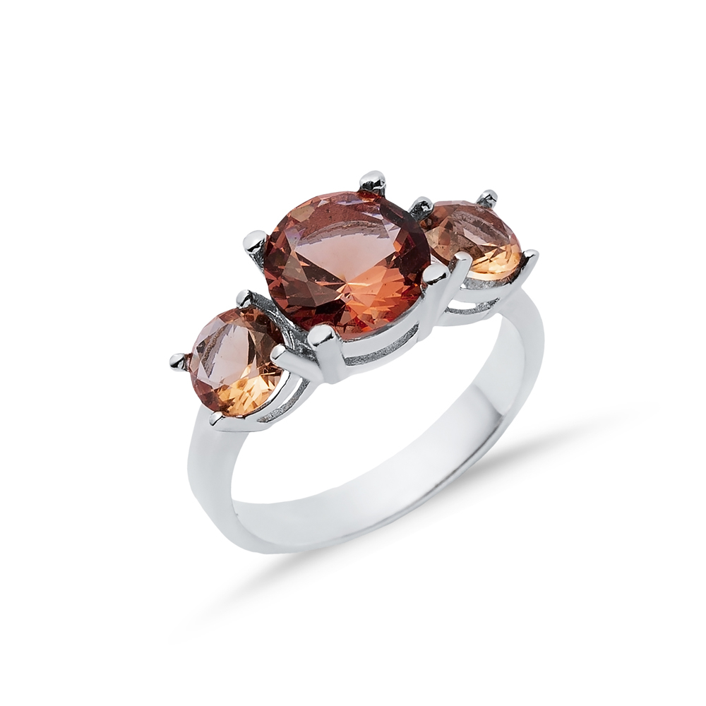 Ø9 mm Round Zultanite Silver Cluster Ring