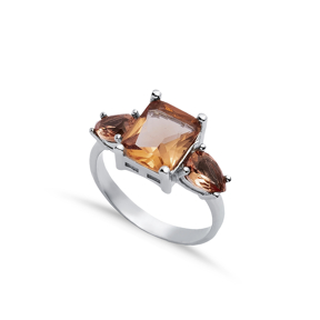 8x10 mm Baguette Pear Zultanite Silver Cluster Ring