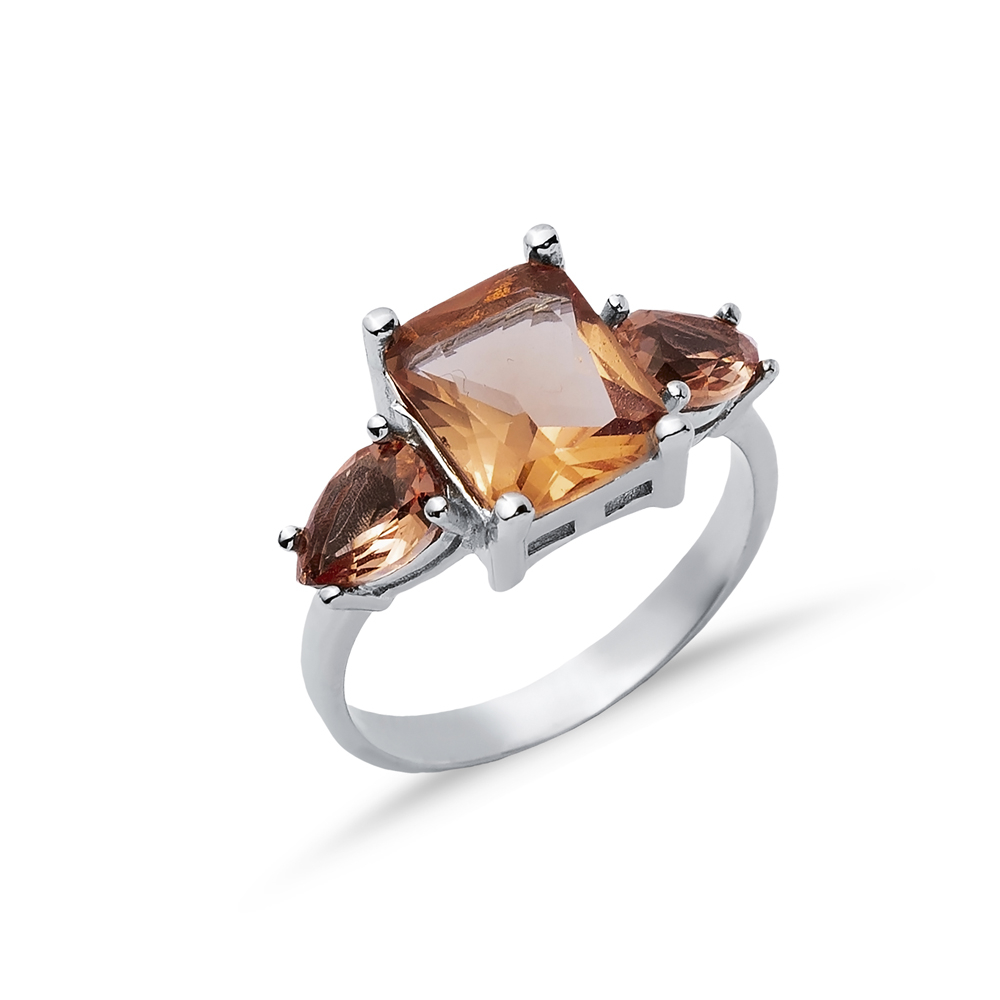 8x10 mm Baguette Pear Zultanite Silver Cluster Ring
