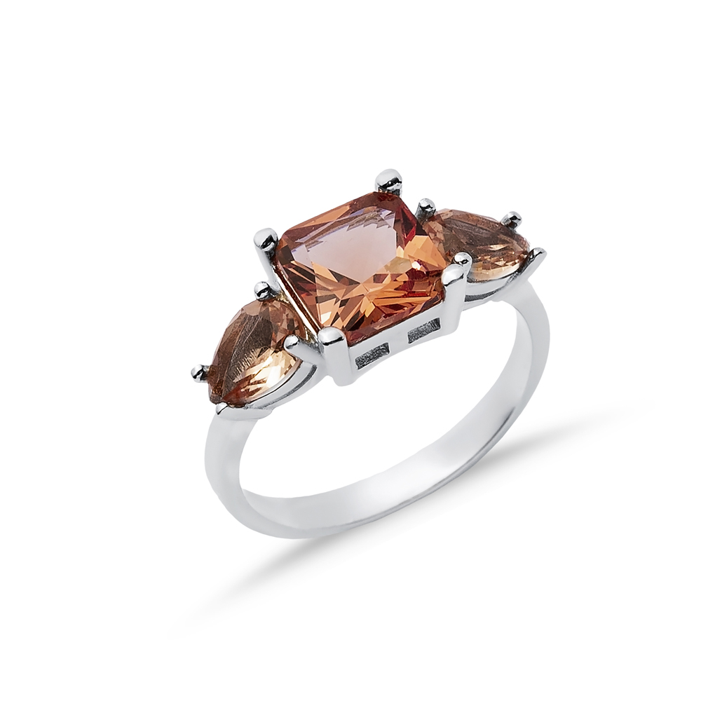 8x8 mm Square Pear Zultanite Silver Cluster Ring