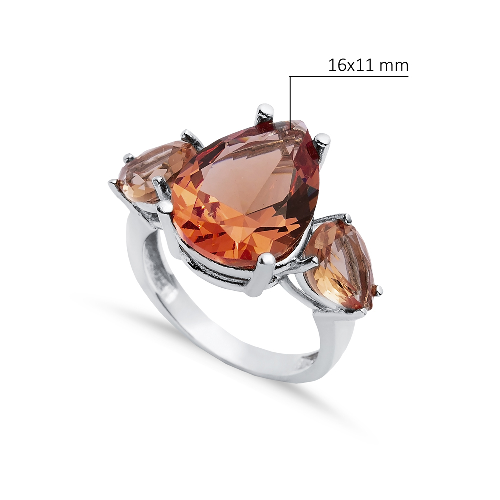 16x11 mm Pear Zultanite Silver Cluster Ring
