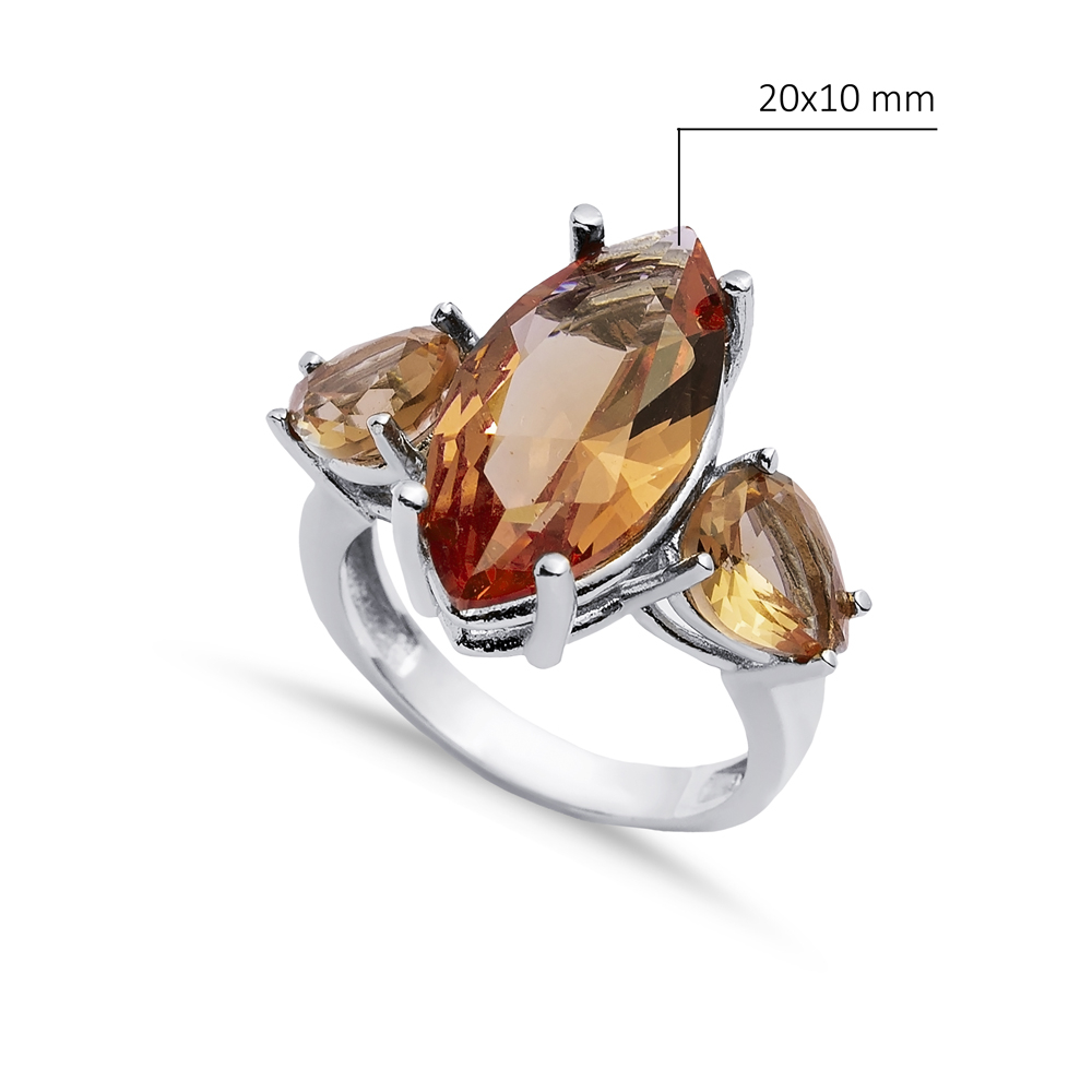 20x10 mm Marquise Pear Zultanite Cluster Ring