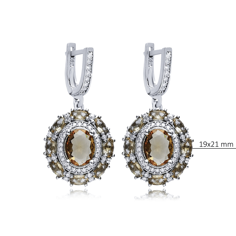 Oval Shape Dainty Silver Dangle Zultanite Earrings