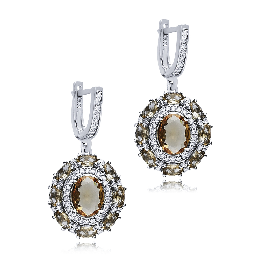 Oval Shape Dainty Silver Dangle Zultanite Earrings