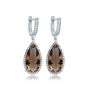 Pear Design Silver Dangle Zultanite Earrings