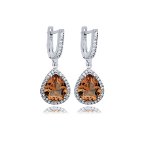 Pear Design 13x16 mm Silver Dangle Zultanite Earrings