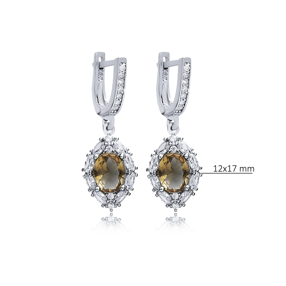 12x17 mm Oval Silver Dangle Zultanite Earrings