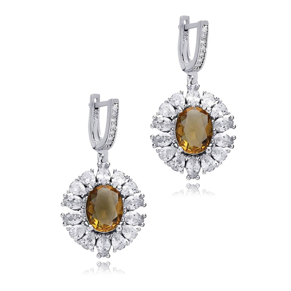 Oval Design Stony Cluster Zultanite Earrings