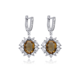 Stony Oval Shape Cluster Zultanite Earrings