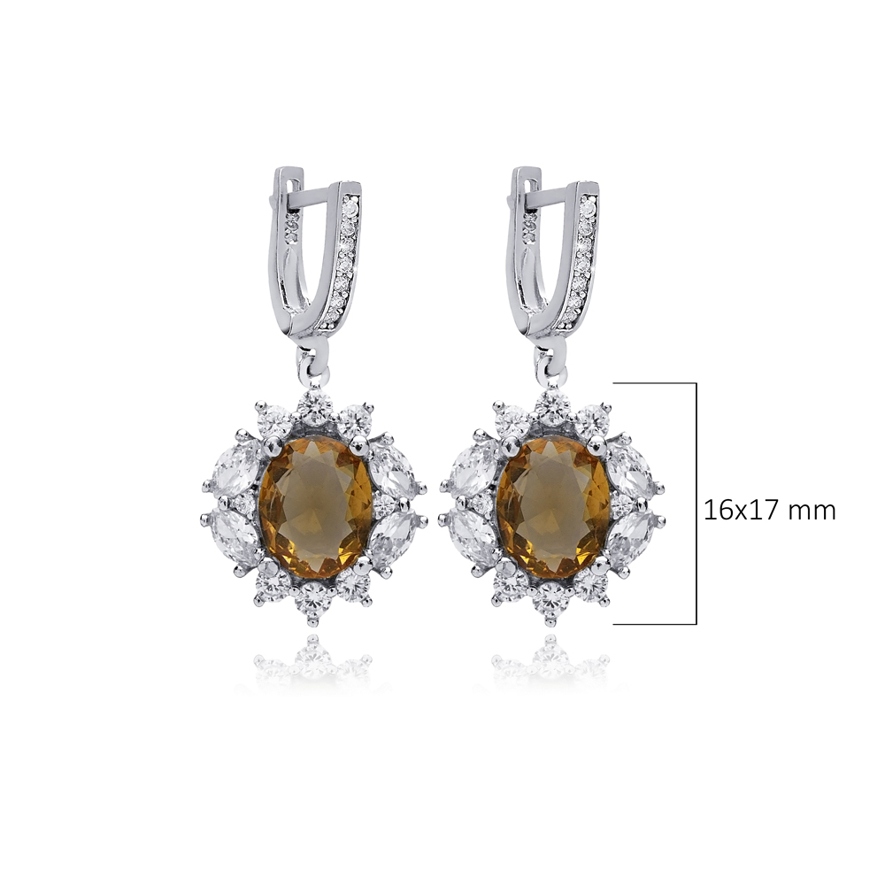 Stony Oval Shape Cluster Zultanite Earrings