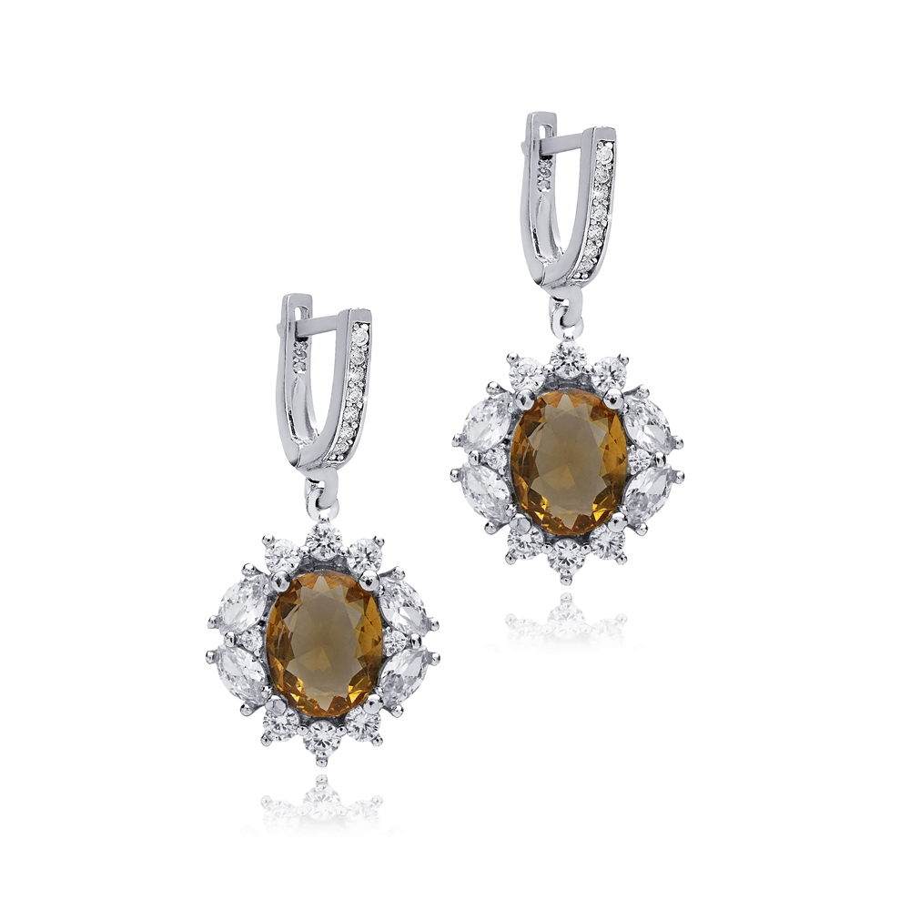 Stony Oval Shape Cluster Zultanite Earrings