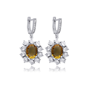 Oval Stony Dainty Cluster Zultanite Earrings