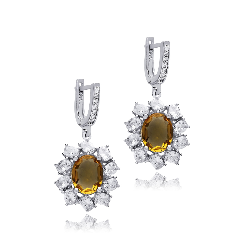 Oval Stony Dainty Cluster Zultanite Earrings