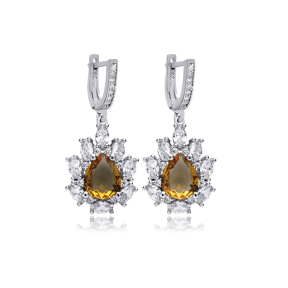 Pear Stony Dainty Cluster Zultanite Earrings