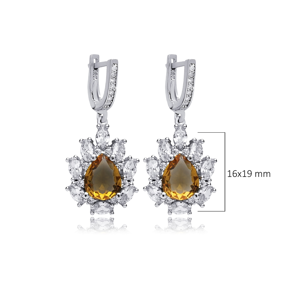 Pear Stony Dainty Cluster Zultanite Earrings