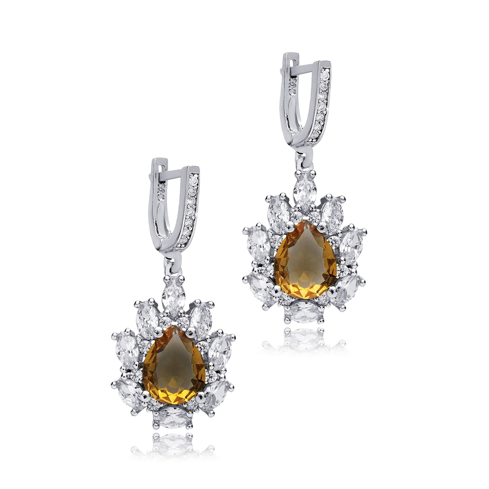 Pear Stony Dainty Cluster Zultanite Earrings