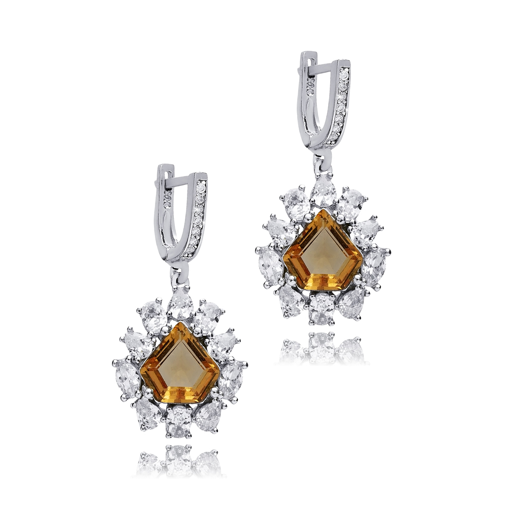 Pentagon Stony Dainty Cluster Zultanite Earrings