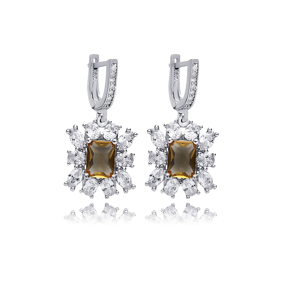 Baguette Stony Design Cluster Zultanite Earrings