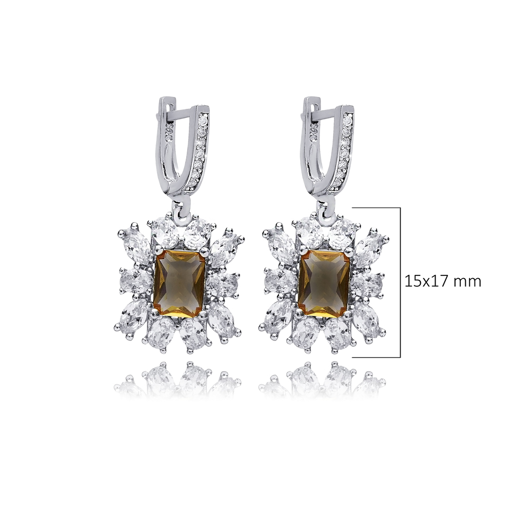 Baguette Stony Design Cluster Zultanite Earrings