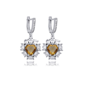 Heart Stony Design Cluster Zultanite Earrings