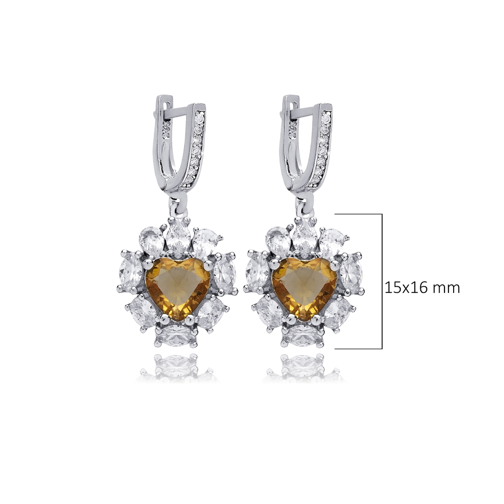 Heart Stony Design Cluster Zultanite Earrings
