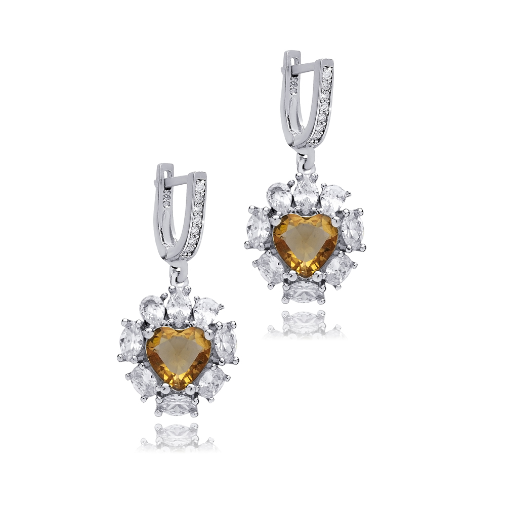 Heart Stony Design Cluster Zultanite Earrings