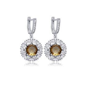 Heart Stony Design Cluster Zultanite Earrings