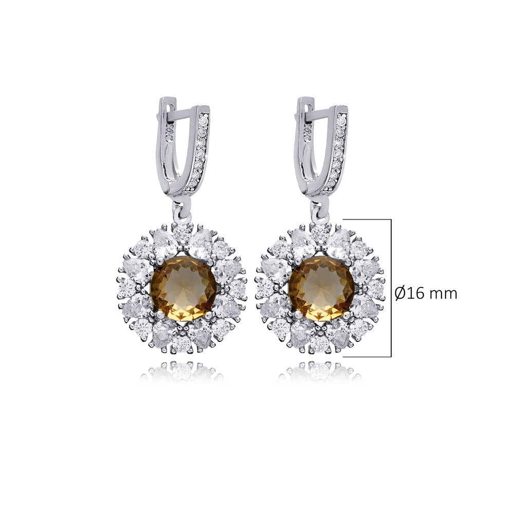 Round Dainty Stony Design Cluster Zultanite Earrings